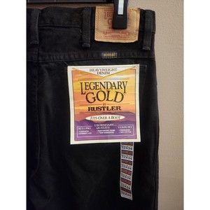 Men's Legendary Gold By Rustler Black Jeans Regular Fit Size 32x34 USA NWT
